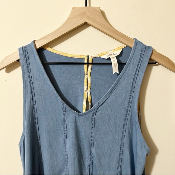 Matilda Jane Womens Blue Ruffle Tank Top Back Buttons Sz. Medium - Picture 5 of 8